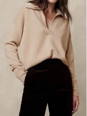 NWT Banana Republic Organic Cotton Sailor Beige Pullover Sweater